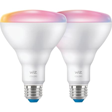 Wiz 65W Equivalent BR30 Medium Smart LED Light Bulb, 2PK 603654