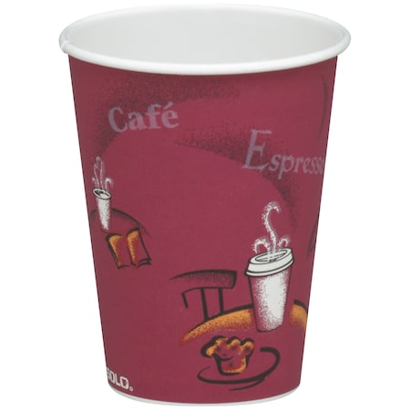 Solo Paper Hot Cups - 8 oz., Bistro Design, 1000PK SOLO8BIS