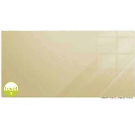 Ghent Aria Low Profile Glassboard, Magnetic, 3'H x 5'W, Horizontal, Beige ARIASM35BG