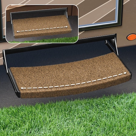 Presto Fit STEPS AND STEP RUGS RV Trailhead Universal RV Step Rug 22 Inch Width Buckskin Brown Shrinkwrap An 2-0220