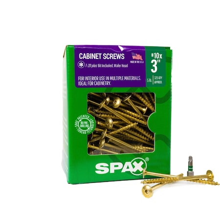 Spax #10 x 3 in Interior Cabinet Wood Screws Construction Wafer Head T-Star Plus 5 LB, 311PK 4281020500757