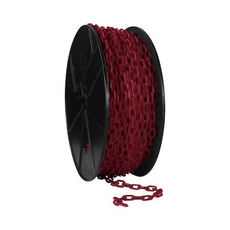 Mr. Chain 3/4" x 200' Crimson Plastic Safety Chain - Reel 00158