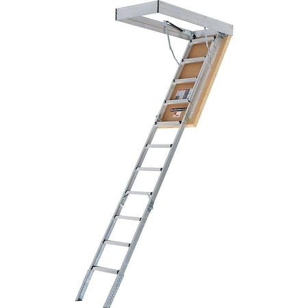 Louisville Fire-Rated Energy Efficient Series Attic Ladder, 7 ft 8 in to 10 ft 3 in H Ceiling, 11-Step AL2540MG-R10FT
