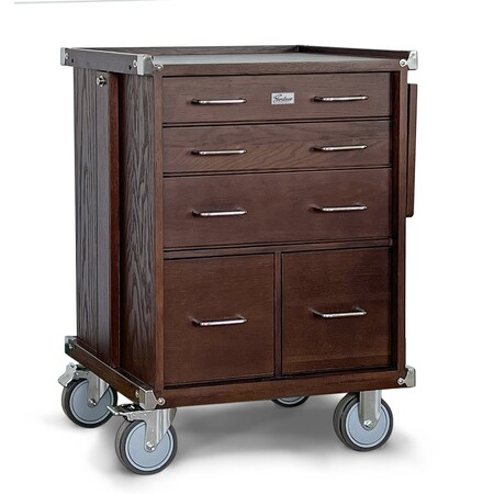 Gerstner 5-Drawer Dark Oak Compact Roller Cabinet GI-R20-D