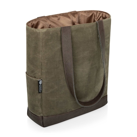 Picnic Time Family Of Brands 3 Bottle Insulated Wine Cooler Bag, Khaki Green with Brown Accents 537-03-140-000-0