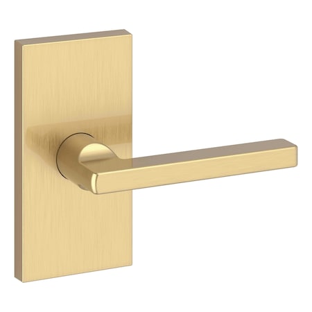 Baldwin Full Dummy Square Lever with Contemporary 5in Rose Lifetime Satin Brass Finish FDSQUCFR044