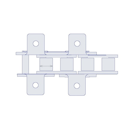 Hkk Chain HKK Riveted Single Pitch Standard w/K-1 Att Every 2nd P on Pin Link, .75P, .469 Dia x .5 W RC060RK1E2P