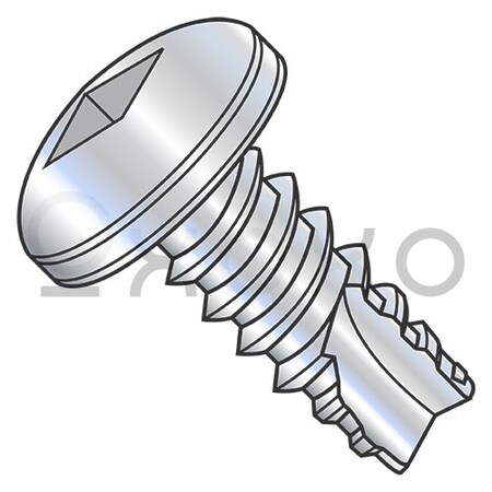 Oxoxo 8-18X1 Square Drive Pan Thread Cutting Screw Type 25 Fully Threaded Zinc And Bake, 5000PK 567118