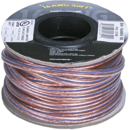 Monoprice Choice Series 16AWG Oxygen-Free Pure Bare Copper Speaker Wire, 50ft 2749