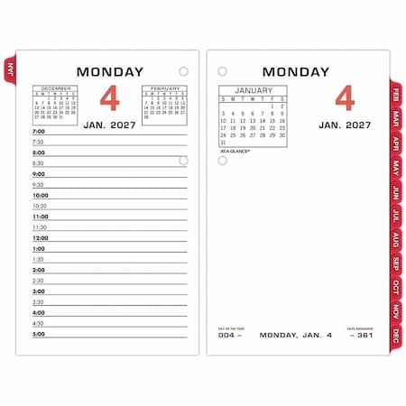 At-A-Glance Two-Color Desk Calendar Refill, 3.5 x 6, 2022 E01750