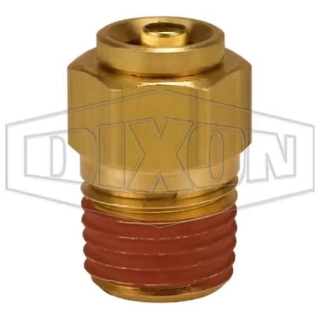 Dixon Push-In Connector, 3/8 x 1/4 in Nominal, MNPT x Tube, Brass, Domestic AQ68DOT4X6
