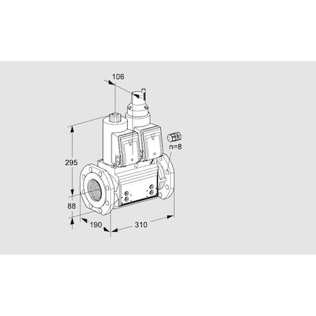 Honeywell Kromschroder Solenoid Valve - Double, 80mm Flange, 500 mbar, IP65 Rated KS88204543