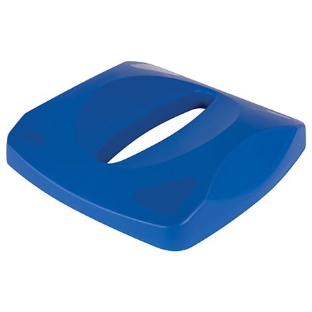 Rubbermaid Rubbermaid Square Recycling Slotted Lid - 23 Gallon, Blue RUB152SLBLU