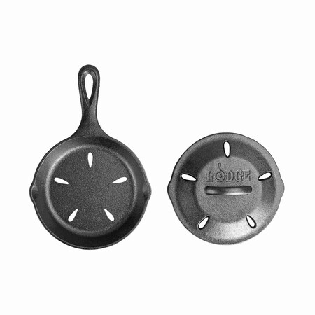 Lodge 6.5 Inch Cast Iron Smoker Skillet, 3PK L3SMSK