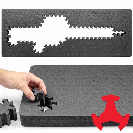Eylar RAGAR 35.75in x 13.5in Reconfigurable & Reusable Protective XP Crosslinked Foam Insert RG00013-XP