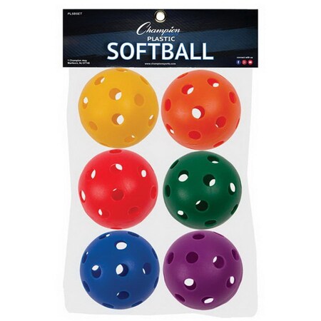 Perfectpitch 12 in. Plastic Softball Set, Assorted Colored PE3359271