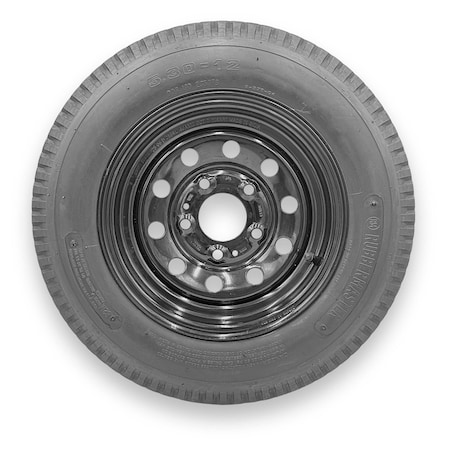 Rubbermaster - Steel Master 5.30-12 6 Ply 5 On 4.5 Bolt, Black Wheel Assemblies 599435BLK