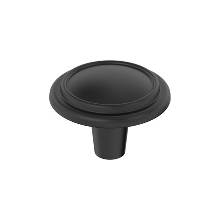 Amerock Hatfield 1-1/4 inch (32mm) Diameter Matte Black Cabinet Knob, 25PK 25VMP29113MB