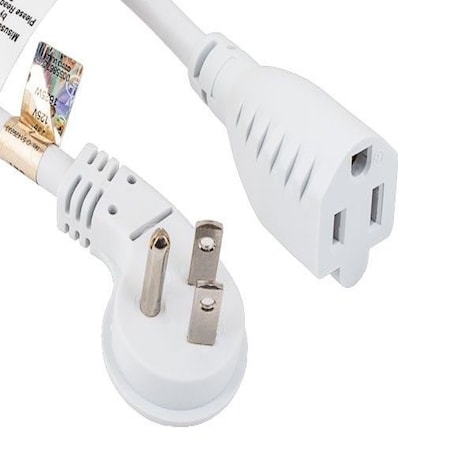 Sanoxy 1ft Ultra Low Prile Power Extension Cord NEMA 5-15P to NEMA 5-15R, White SNX-CBL-LDR-PW147-8201