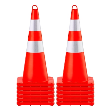 Vevor 12PCS Safety Cones Traffic Cones 28" Orange Reflective Collars Road Cones, 12PK CC-A70