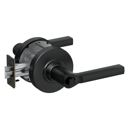 Schlage Grade 1 Entrance/Office Cylindrical Lock, Less Cylinder, Latitude Lever with Rose, Matte Black PC50L LAT 622