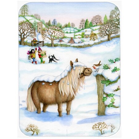 Carolines Treasures Feeding the Shetland Horse Glass Large Cutting Board CDCO0404LCB