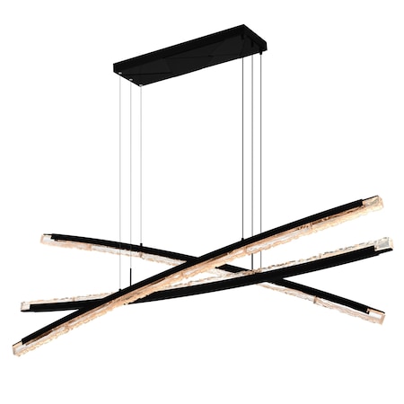 Cwi Lighting Saber Integrated LED Black Chandelier, 54inW 1710P70-3-101