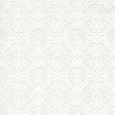 Brewster Victorian Tin Ceiling White Paintable Wallpaper 4000-32817