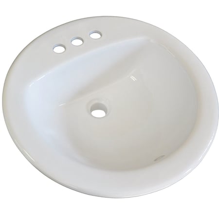 Cmi Compass Manufacturing Canton Oak Lawn Round Drop-In Bathroom Sink White 006-622