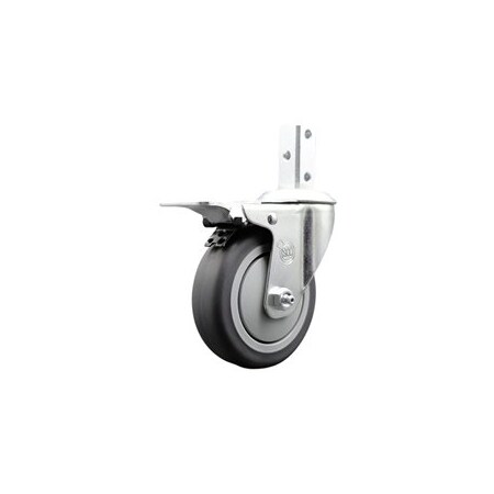 Service Caster 4 Inch Thermoplastic Rubber Swivel 7/8 Inch Square Stem Caster Total Lock Brake SCC-SQTTL20S414-TPRB-78