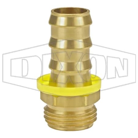 Dixon Garden Hose Fitting, 3/4-11-1/2 x 3/4 in Nominal, Male Garden Hose Thread x Lok-On Hose End Style, B 5721212C