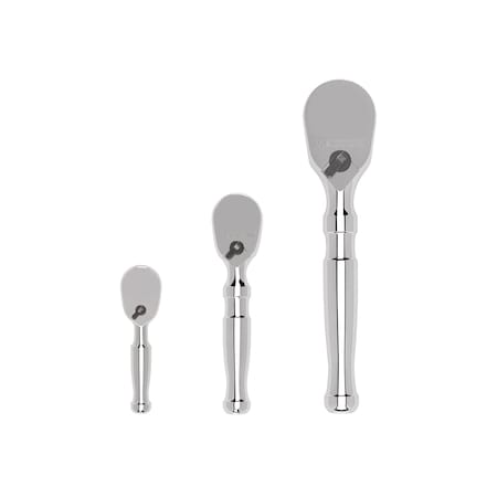 Tekton 1/4, 3/8, 1/2 Inch Drive Non-Quick-Release Stubby Ratchet Set, 3-Piece (3, 4-1/2, 6 in.) SRH99007