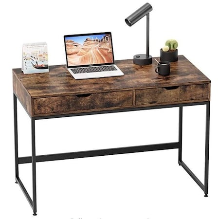 Homeroots 43" Brown and Black Stainless Steel 399571