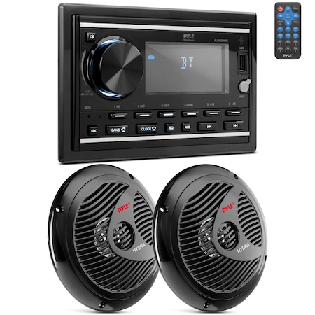 Pyle Boat Bluetooth Marine Stereo Receiver PLMR2DNBK