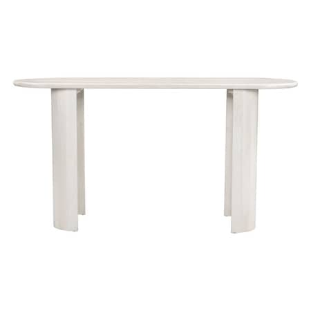 Homeroots 58" White Solid Wood Oval Console Table 668866