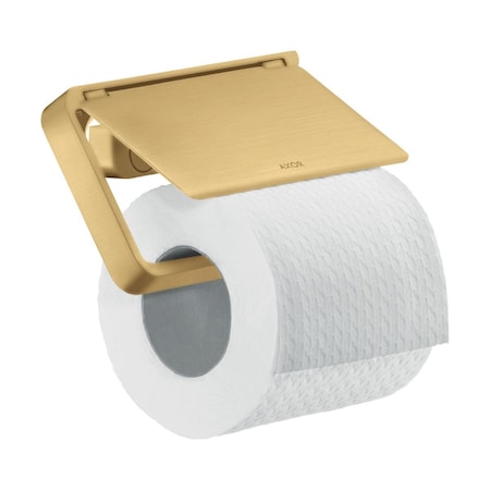 Axor Universal SoftSquare Toilet Paper Holder with Cover in Brushed Gold Optic 42836250