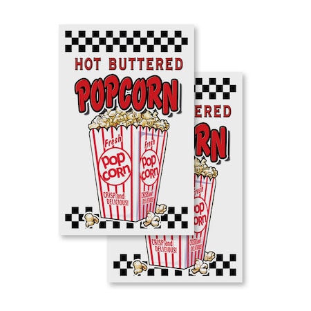 Signmission Popcorn, Vinyl Decals Only 24 Inch x 36 Inch, Vinyl Decal, 2PK DSB-2436-2PACK-Popcorn