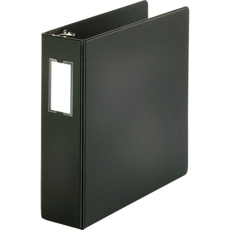 Business Source Basic Round Ring Binder wLabel Holder, Black BSN28562