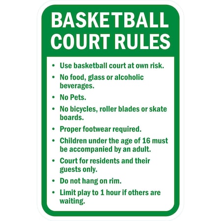 Lyle Basketball Court Rules Use Basketball Court, 12x18, High Intensity Prismatic, White G-3863-HI_12x18