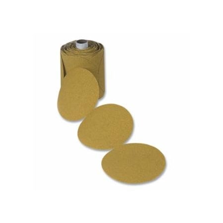 Cgw Abrasives Paper Sanding Disc, Aluminum Oxide, 5 in dia, PSA, P80 Grit, DOR, Gold, MYLAR, 100PK 421-49762