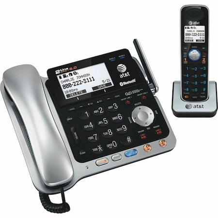 Att Phone System, Bluetooth, 6.0, 2-Line, Caller ID, BK/SR TL86109