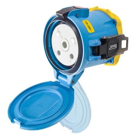 Meltric DSDC9 RECEPTACLE POLY BLUE SIZE 5 TYPE 4X 2P+G 100 A 130 VDC 33-94109