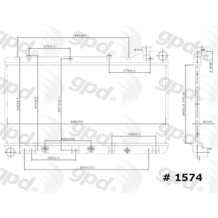 Global Parts Distributors Global Radiator 1574C