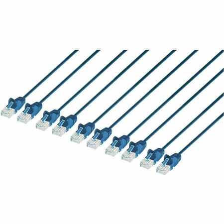 Intellinet Network Solutions CAT6 U/UTP SLIM NETWORK PATCH CABLE, 1 FT., BLUE, 10-PACK, 10PK 744553