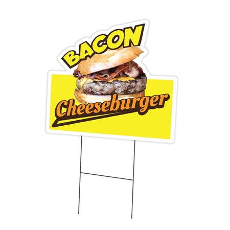 Signmission Bacon Cheeseburger Die Cut Yard & Stake outdoor plastic coroplast window, 1824-Bacon Cheeseburger C-DC-1824-DS-Bacon Cheeseburger19