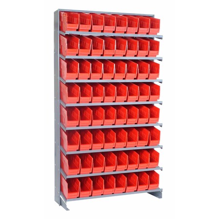 Quantum Storage Systems SINGLE SIDED PICK RACK W/64 RED BINS QPRS-203RD