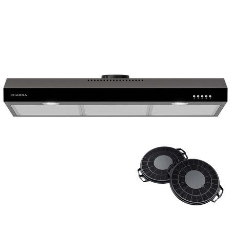 Wrightmaster 30 in. 200 CFM Convertible Under Cabinet Range Hood in Black ZR-CAB75905