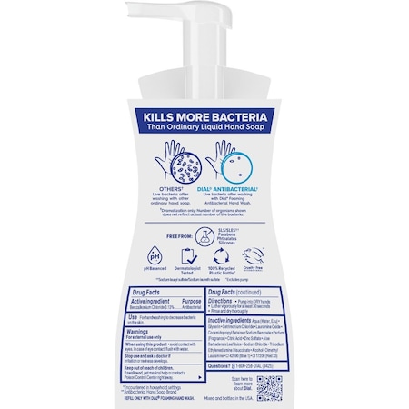 Dial Antibacterial Defense 7.5 Oz. Spring Water + Aloe Foaming Hand Soap DIA 05401CT