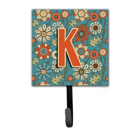 Carolines Treasures Letter K Flowers Retro Blue Leash and Key Holder CJ2012-KSH4