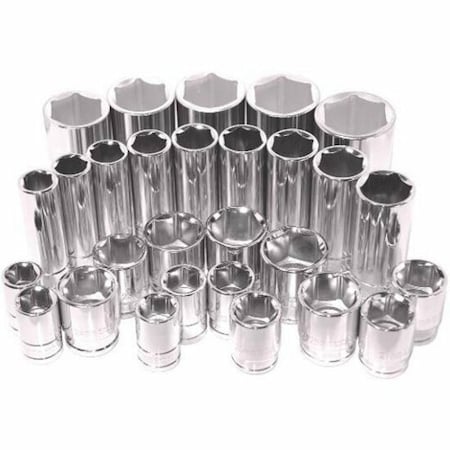 K-Tool International 1/2" Drive, 19mm Metric Socket, 6 Points, Deep 6 Pnt 1/2"Dr, 19mm KTI-28219